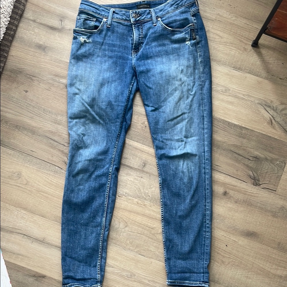 Silver Women's Blue Jeans Boyfriend
